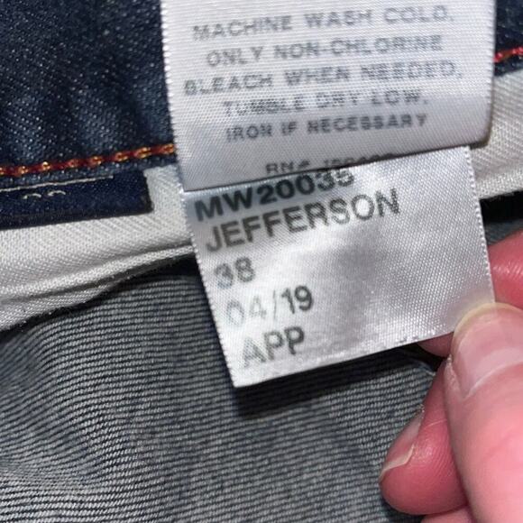 RYE Denim Jefferson Jean Shorts Size 38 Medium Wash Stretch Cuffed - Picture 4 of 6